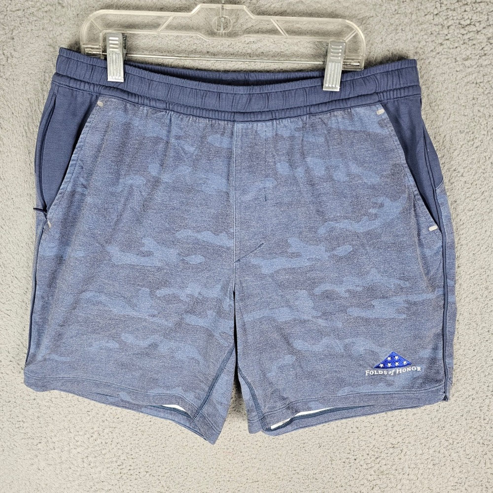 Johnnie-O Performance Shorts Men Small Blue Camo Folds of Honor Athletic Stretch